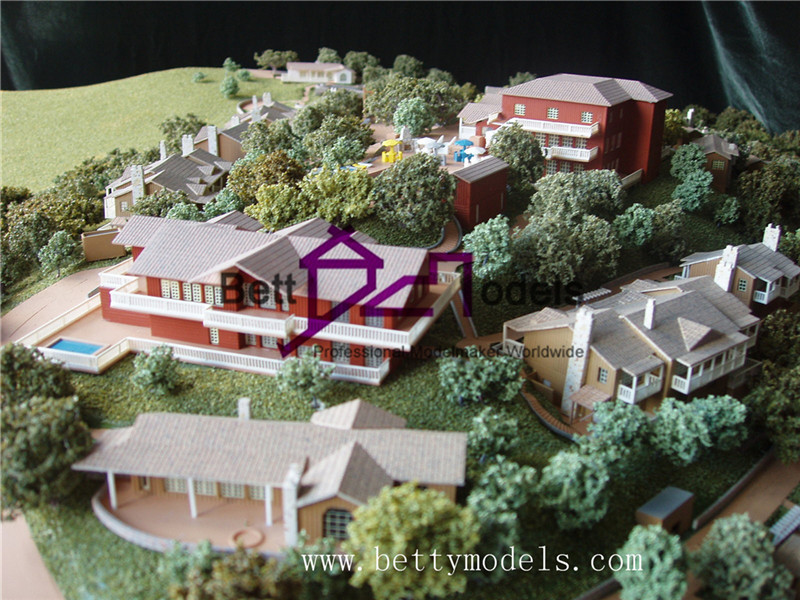 Topographic villa architectural models