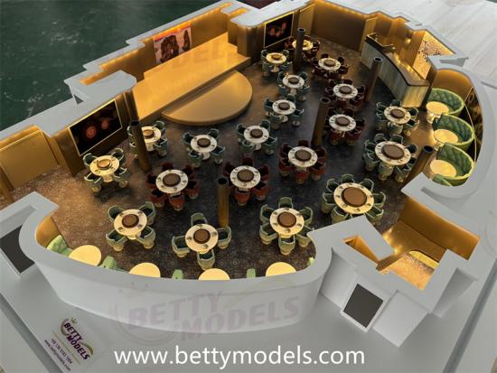 Ship restaurant interior models